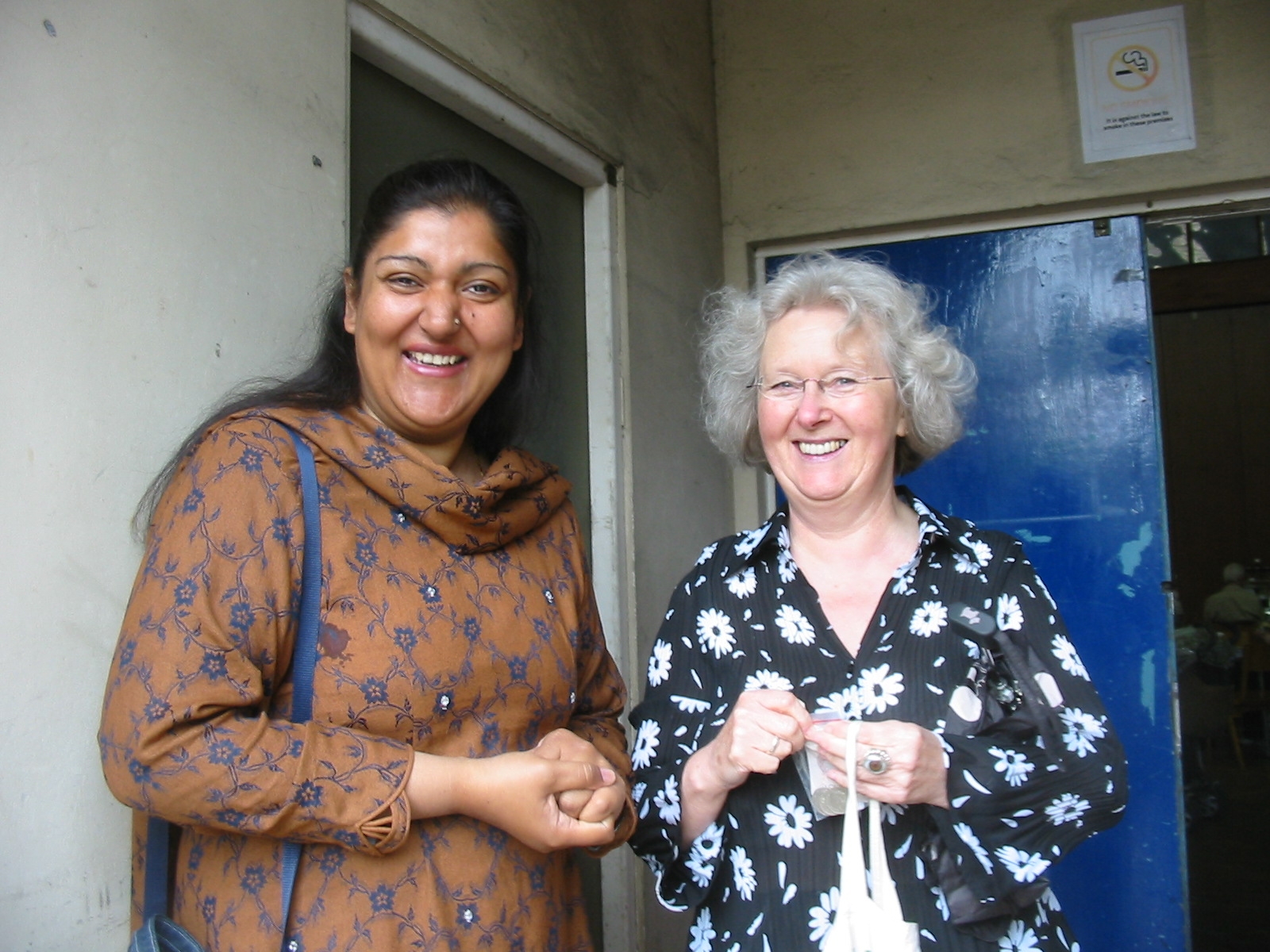 Cllr Samina Safdar meets a local resident during last year's successful Forest Ward by-election campaign.